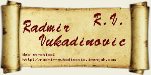 Radmir Vukadinović vizit kartica